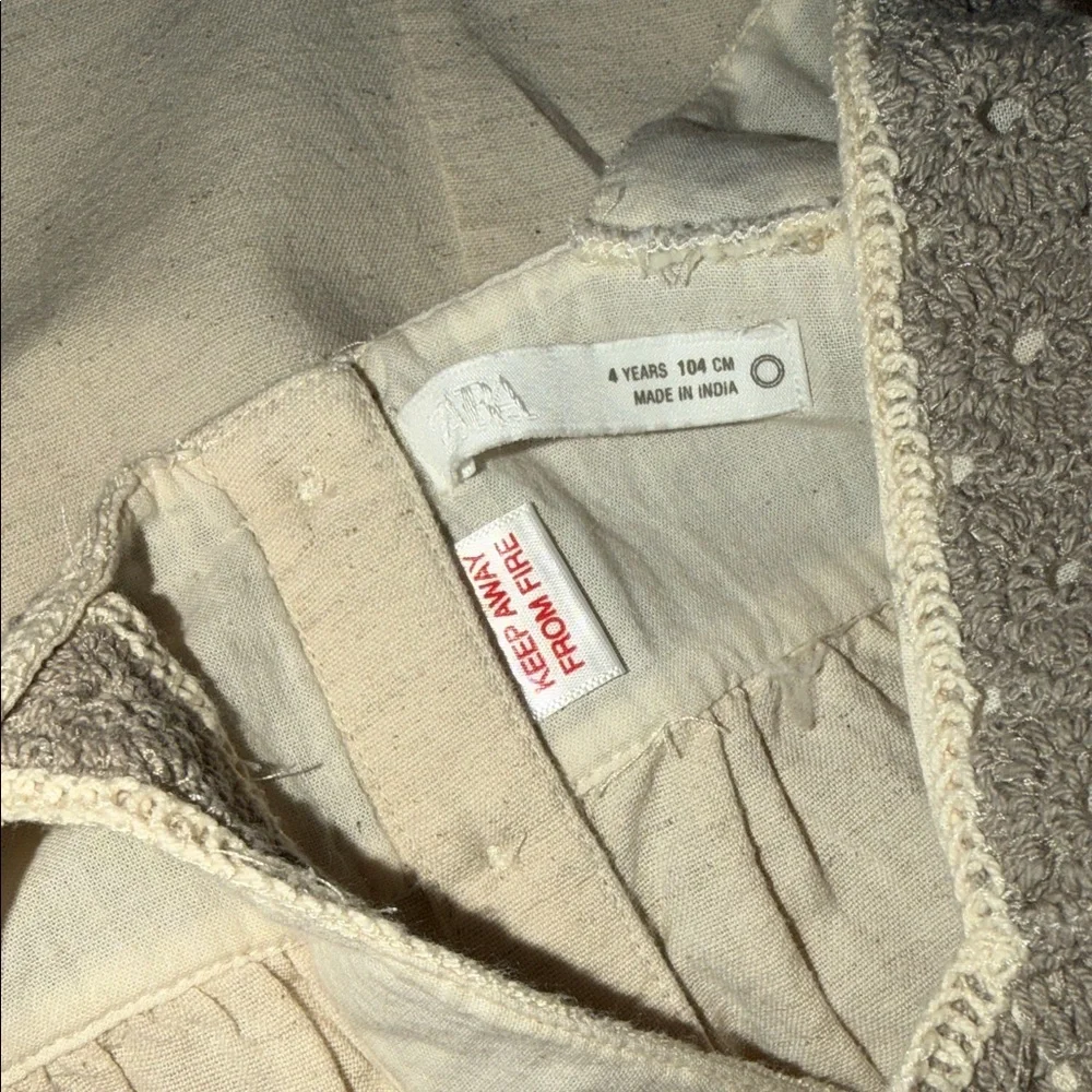 NWOT Zara Kids Beige and Brown Floral Romper 4Y - Picture 9 of 9